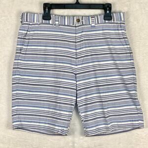 Polo Ralph Lauren Mens 34 Blue Striped Stretch Classic Bermuda Preppy Shorts